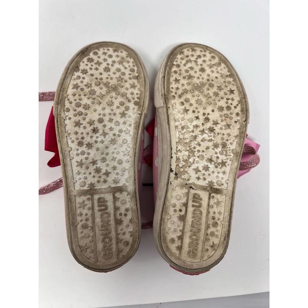 JoJo Siwa Pink White‎ Polka Dot Girl's Shoes Ground Up Size 12 - Picture 4 of 7